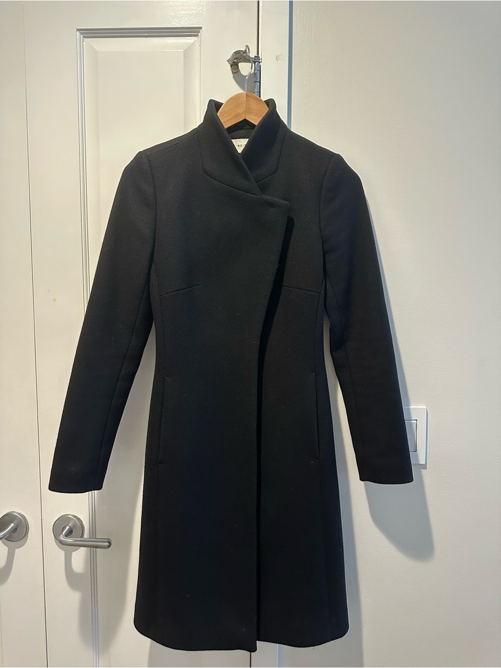 REISS Black Wool Coat